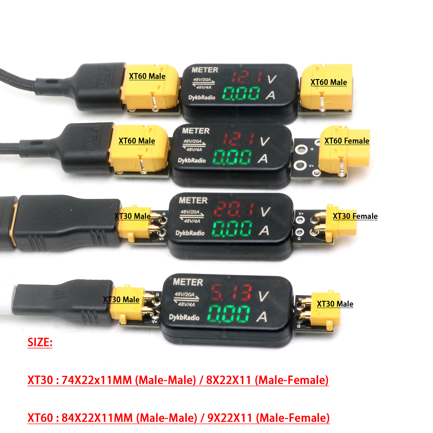 XT30/XT60 20A/4A DC Voltage Cu - Drone Battery Voltage Checker ulasan dan harga