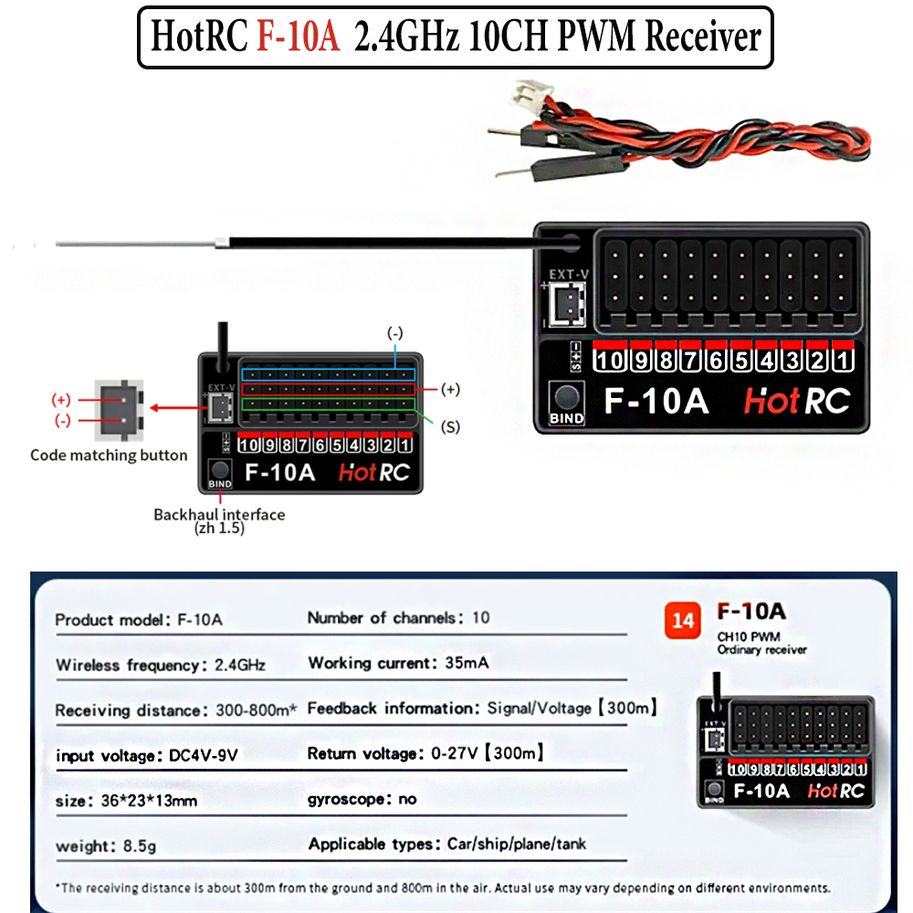 Hotrc Hot rc HT-10A HT10A 2.4G - Drone Battery Connector ulasan dan harga
