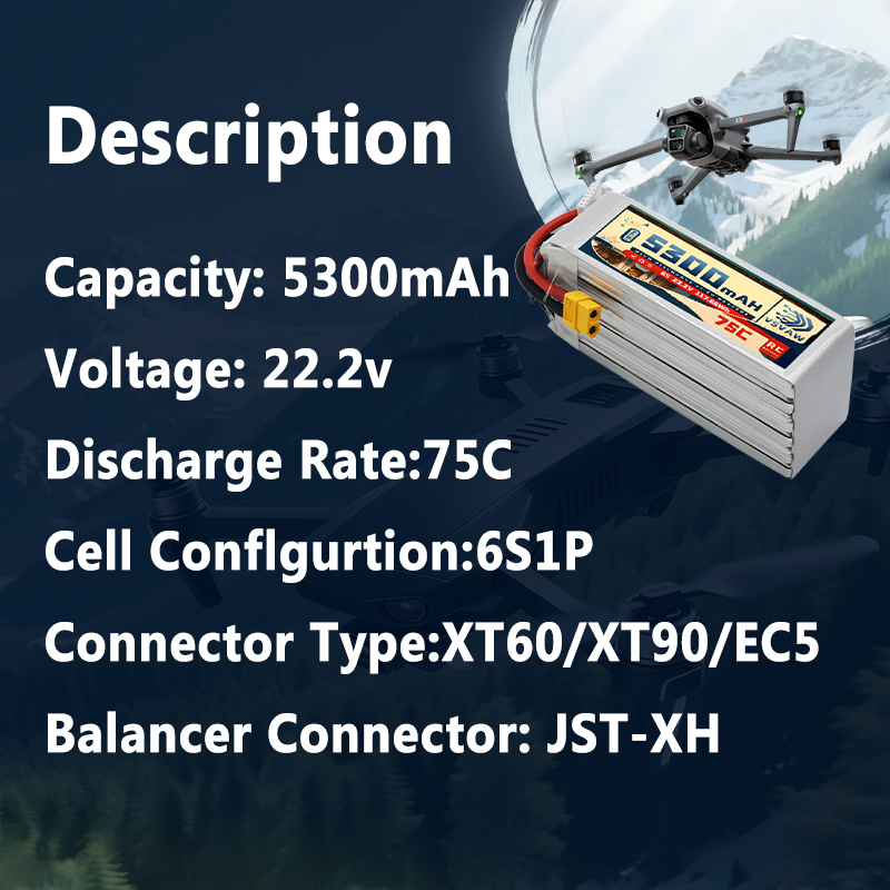 VSVAW 6S 5300mAh Lipo Battery  - Drone Battery Plate ulasan dan harga