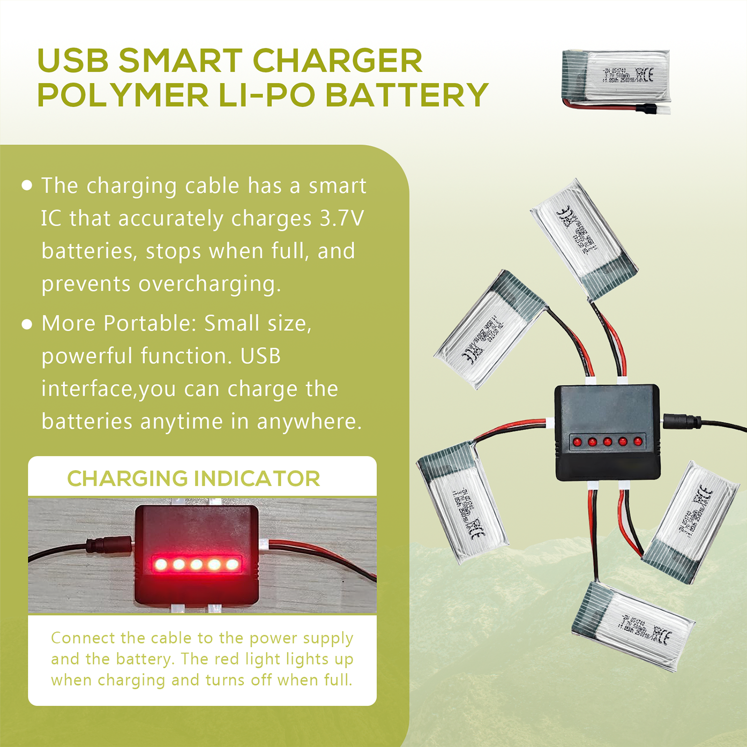 5Pcs 3.7V 500mAh LiPo Batterie - Drone Battery Bag ulasan dan harga